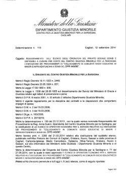 Determina n.113 del 12/09/14 - Centro Giustizia Minorile Sardegna