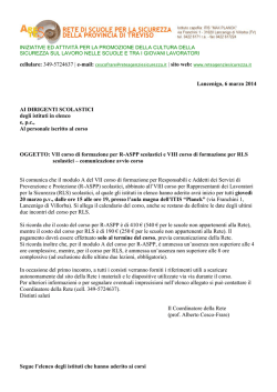 RETE DI AGENZIE PER LA SICUREZZA