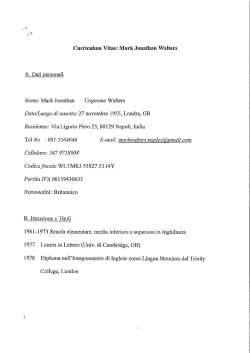 Curriculum Vitae - Universit&agrave; degli Studi del Sannio