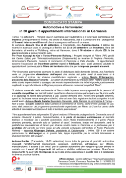 in 30 giorni 3 appuntamenti internazionali in Germania