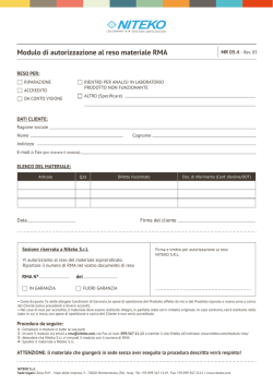 Modulo RMA - Niteko s.r.l.