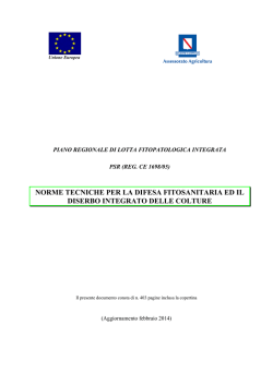 norme tecniche per la difesa fitosanitaria ed il diserbo integrato delle