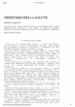 MINISTERO DELLA SALUTE - Il sole 24 Ore
