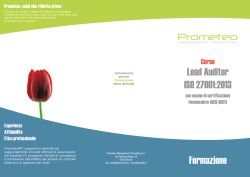 Lead Auditor ISO 27001 - Prometeo Management Consulting