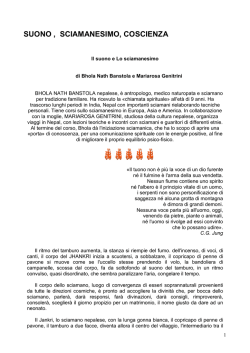 SUONO, SCIAMANESIMO, COSCIENZA