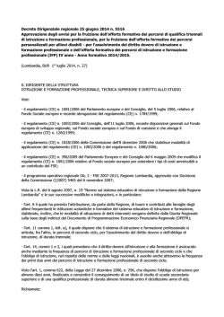 Decreto Dirigenziale regionale 25 giugno 2014 n