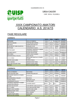 Scarica il Calendario Completo - UISP Zona Flegrea