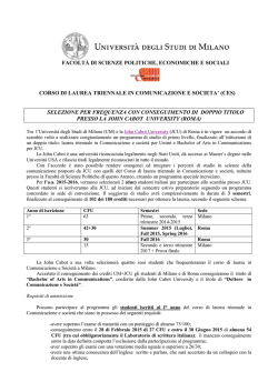 Selezione per frequenza con conseguimento di doppio titolo