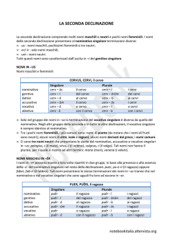 La seconda declinazione - Notebook Italia