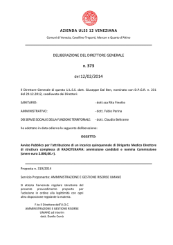 Delibera di ammissione candidati e nomina Commissione