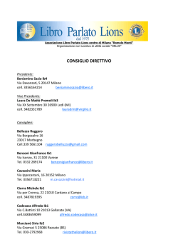 CONSIGLIO DIRETTIVO - Libro Parlato Lions
