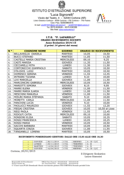 Orario ricevimento ITE Cortona
