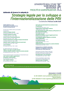 Locandina 3 - Istituto Universitario Suor Orsola Benincasa