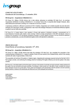 IVS Group S.A.-Acquisition of Multidrink