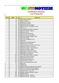 Sommario Generale Nuovo Fedic Notizie