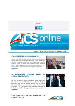 AICS ON LINE N&deg; 367 del 28/08/2014