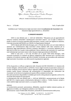 candidatura osservatori esterni invalsi - Ufficio XI