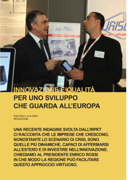 innovazione e qualit&agrave; per uno sviluppo che guarda