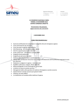 Programma preliminare - SPES - Sindacato Professionisti