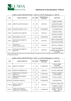 Tabelle degli insegnamenti A.A. 2014-2015