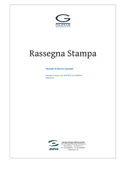 Rassegna Stampa Agosto 2014