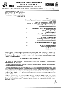 PGAF 2011-2020 della propriet&agrave; Universit&agrave; Agr. Pozzaglia Sabina
