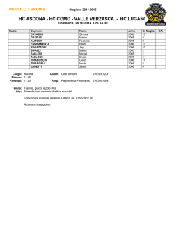 HC ASCONA - HC COMO - VALLE VERZASCA
