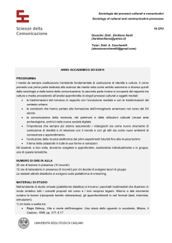 Sociologia dei processi culturali e comunicativi