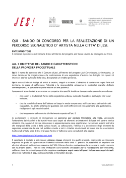 QUI - BANDO DI CONCORSO PER LA REALIZZAZIONE DI