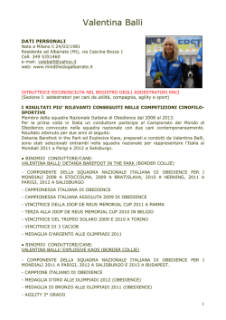 Valentina Balli - 2° Corso per addestratori ENCI