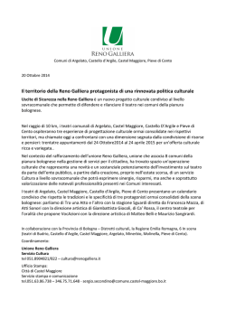 Il territorio della Reno Galliera protagonista di una rinnovata politica