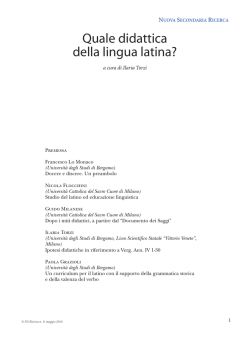 Quale didattica della lingua latina?