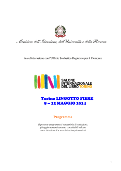Il programma definitivo - Ufficio Scolastico Regionale Piemonte