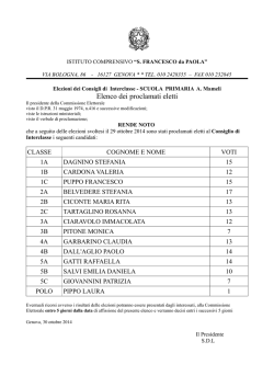 Elenco proclamati eletti - Istituto Comprensivo San Francesco da