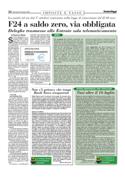 F24 a saldo zero, via obbligata