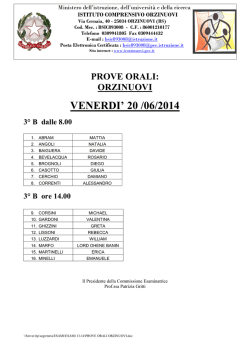 PROVE ORALI - Istituto Comprensivo di Orzinuovi