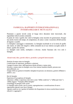 Tavoli di lavoro: idee - 7 aprile 2014 - Regione Emilia