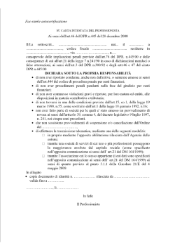 F ere-simile autocertiﬁcazione