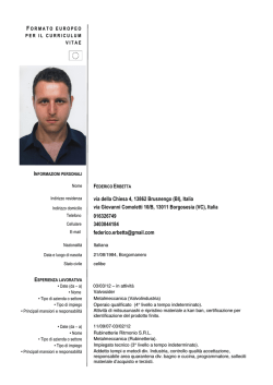 Curriculum vitae Consigliere Federico Erbetta