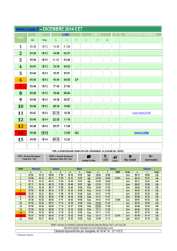 01 dicembre 2014 - Calendario 1412-1