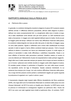 RAPPORTO ANNUALE SULLA PESCA 2013