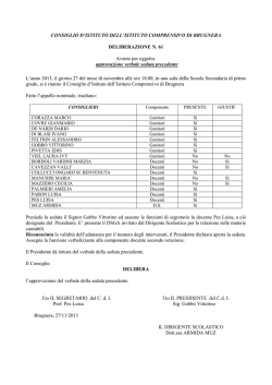 delibere del Consiglio di Istituto dalla 61 alla 71