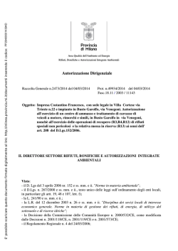 Autorizzazione Stoccaggio - CostantinoFrancesco.com