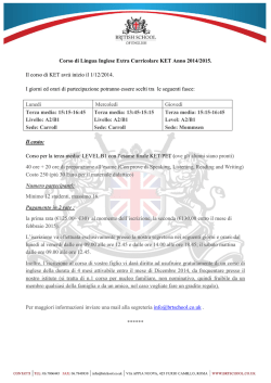 Corsi KET - a.s. 2014/15 - IC "Via T. Mommsen, 20"