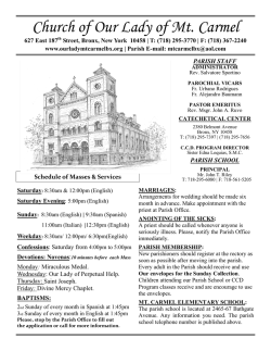September 28, 2014 - Our Lady Of Mt Carmel Church
