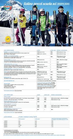 Scarica il listino prezzi della scuola di sci Andalo Nuova