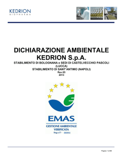 DICHIARAZIONE AMBIENTALE KEDRION S.p.A.