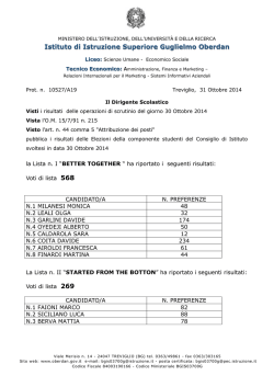 esiti elezioni - ISIS Oberdan di Treviglio