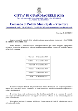 comunicazione del comando di polizia municipale del programma
