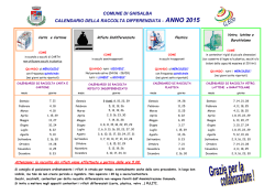 RIFIUTI calendario raccolta rifiuti 2015